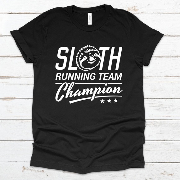 NWT Sloth Running Team Champion Graphic Tee Shirt - Picture 1 of 4